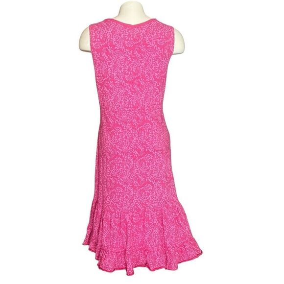 Fresh Produce Pink Floral Sleeveless Ruffle Bottom Dress S - Picture 4 of 7